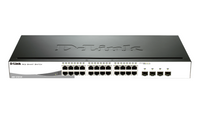 Суич D-Link DGS-1210-24, 24-портов 10/100/1000 Gigabit Smart Switch including 4 Combo 1000BaseT/SFP, управляем, за монтаж в шкаф