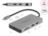 Докинг станция Delock USB-C - Dual HDMI, USB 3.2, SD, LAN, PD3.0 Сив