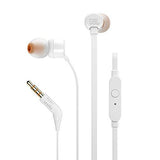 Слушалки JBL T110, In Ear, Бял