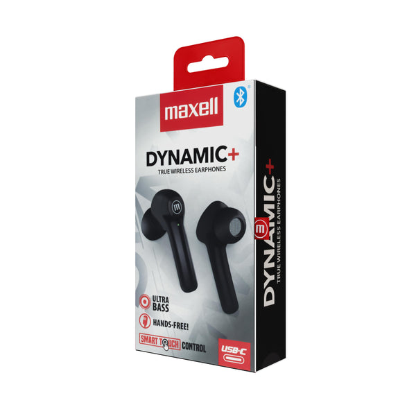 Блутут слушалки MAXELL Dynamic, Докинг кутийка, True Wireless, Черен