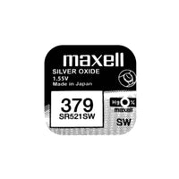 Бутонна батерия сребърна MAXELL SR-521 SW /AG0/379/ 1.55V