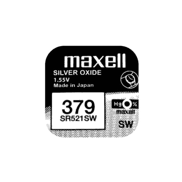 Бутонна батерия сребърна MAXELL SR-521 SW /AG0/379/ 1.55V