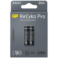 Акумулаторна Батерия GP R03 AAA 850mAh, NiMH, 85AAAHCB-EB2 RECYKO+ PRO, До 1500 цикъла, 2 бр. в опаковка