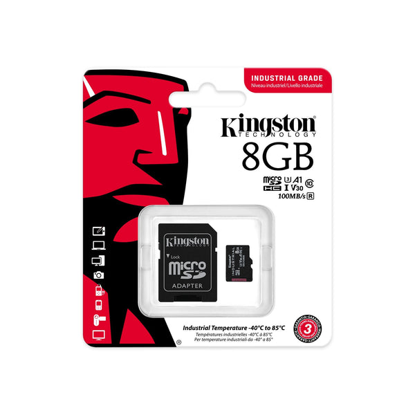 Карта памет Kingston Industrial microSDHC/SDXC A1 8GB, Class 10