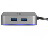 Докинг станция Delock 87742, USB-A, USN-C, HDMI, Gigabit LAN, PD, Подсветка, Сив